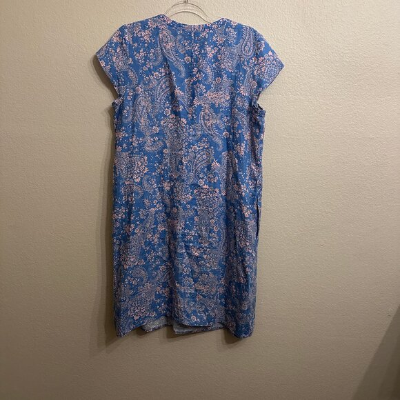 J. Jill Love Linen Blue/Pink Floral Dress - Picture 6 of 8